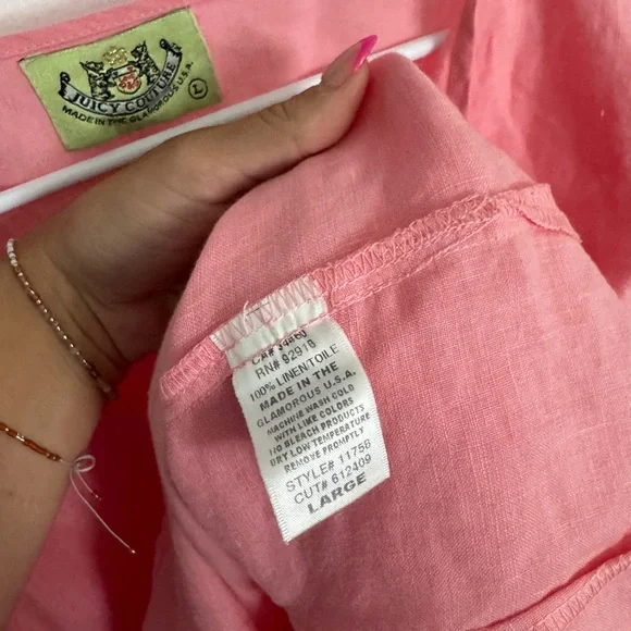 Juicy Couture Pink Linen Long sleeve L - Picture 3 of 4